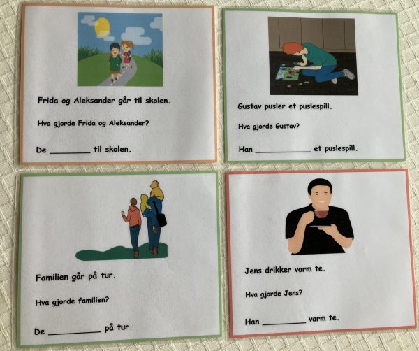 Bøying av verb - kort med setninger - Bilde 3