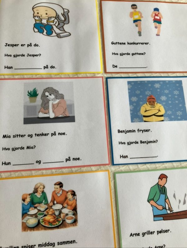 Bøying av verb - kort med setninger - Bilde 5