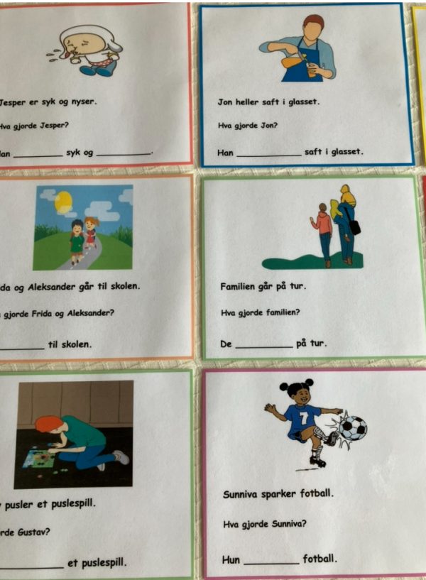 Bøying av verb - kort med setninger - Bilde 6