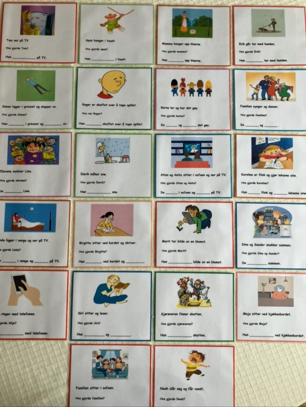 Bøying av verb - kort med setninger - Bilde 8