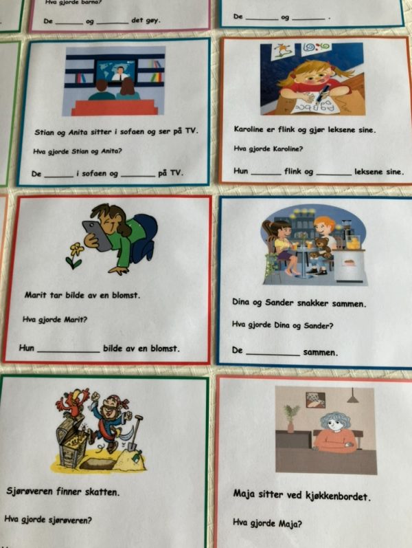 Bøying av verb - kort med setninger - Bilde 10