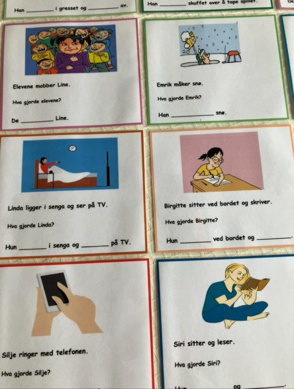 Bøying av verb - kort med setninger - Bilde 11