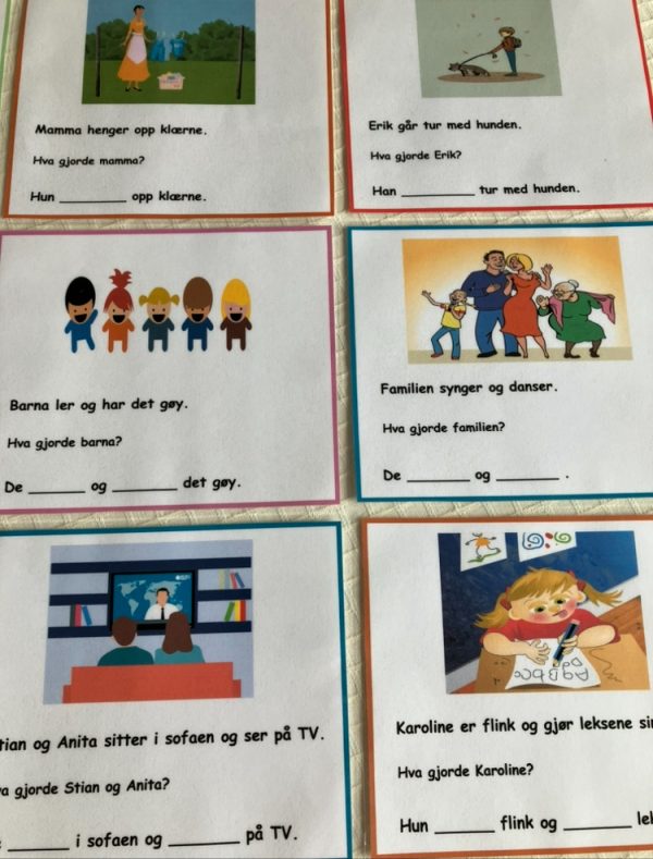 Bøying av verb - kort med setninger - Bilde 13