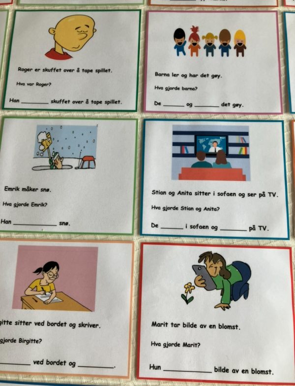 Bøying av verb - kort med setninger - Bilde 14