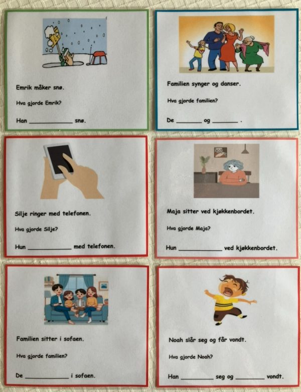 Bøying av verb - kort med setninger - Bilde 15