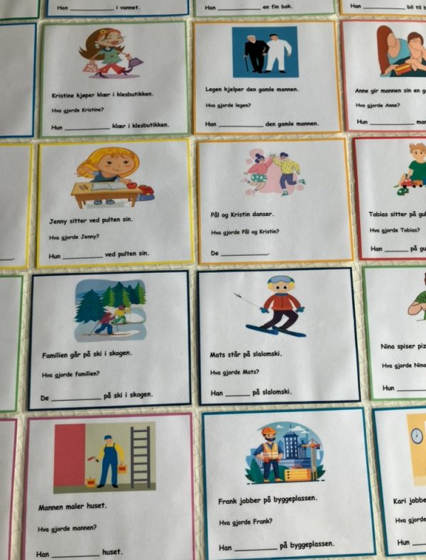 Bøying av verb - kort med setninger - Bilde 17