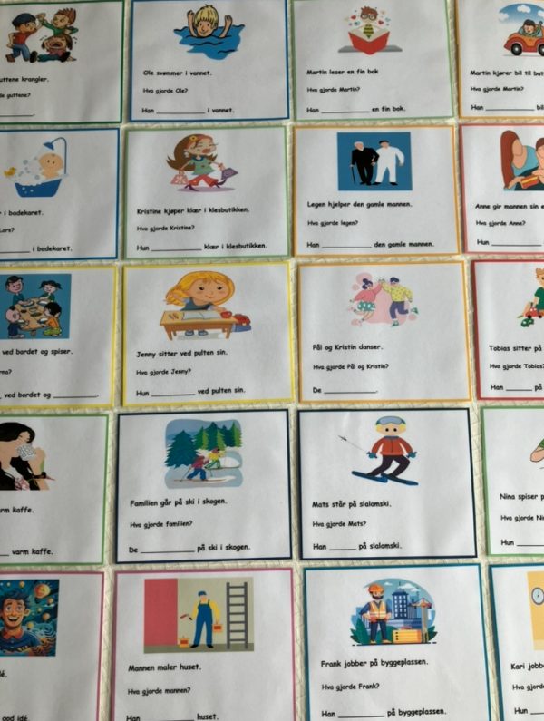 Bøying av verb - kort med setninger - Bilde 19