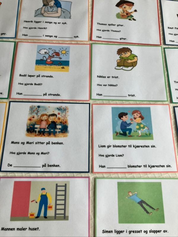 Bøying av verb - kort med setninger - Bilde 20