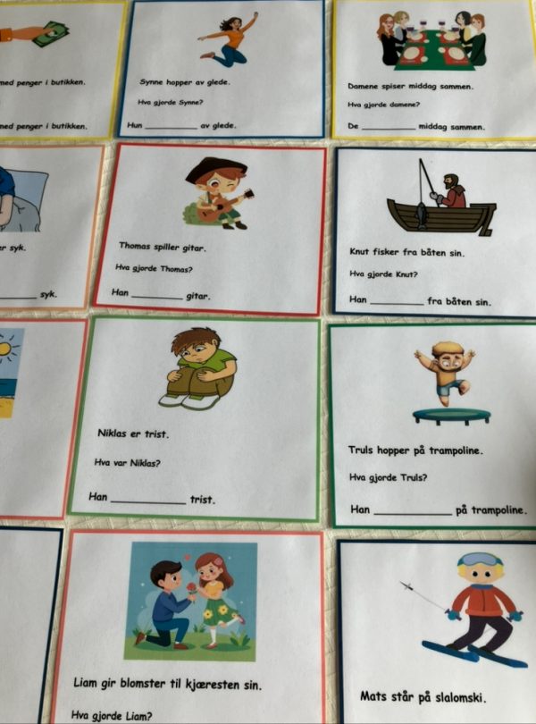 Bøying av verb - kort med setninger - Bilde 22