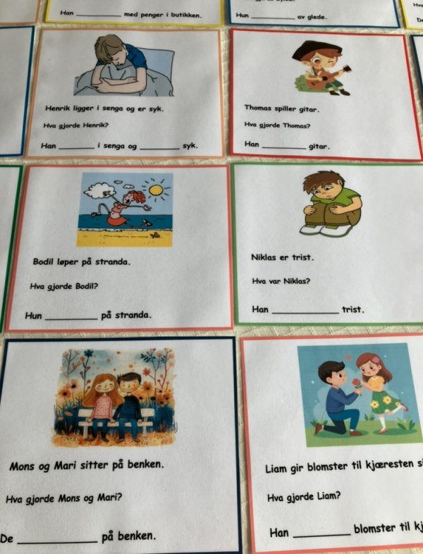 Bøying av verb - kort med setninger - Bilde 23