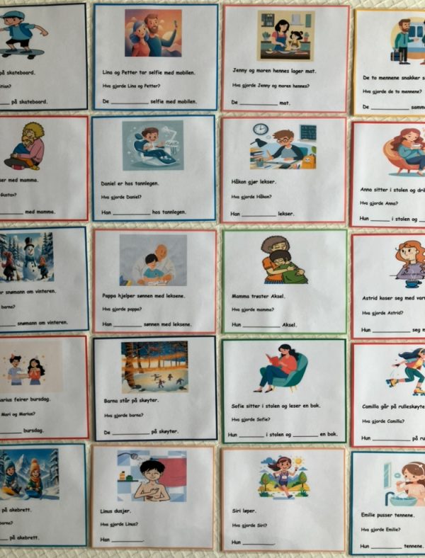 Bøying av verb - kort med setninger - Bilde 24