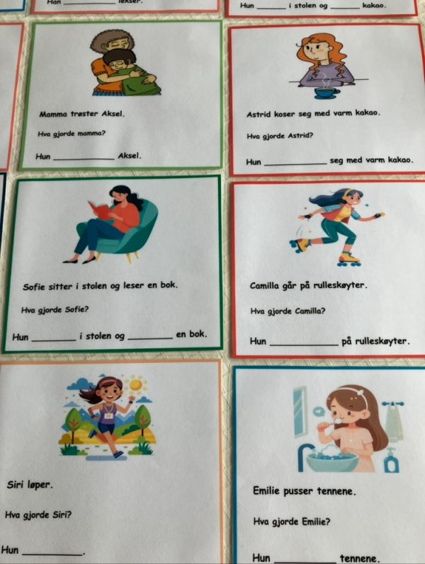Bøying av verb - kort med setninger - Bilde 25