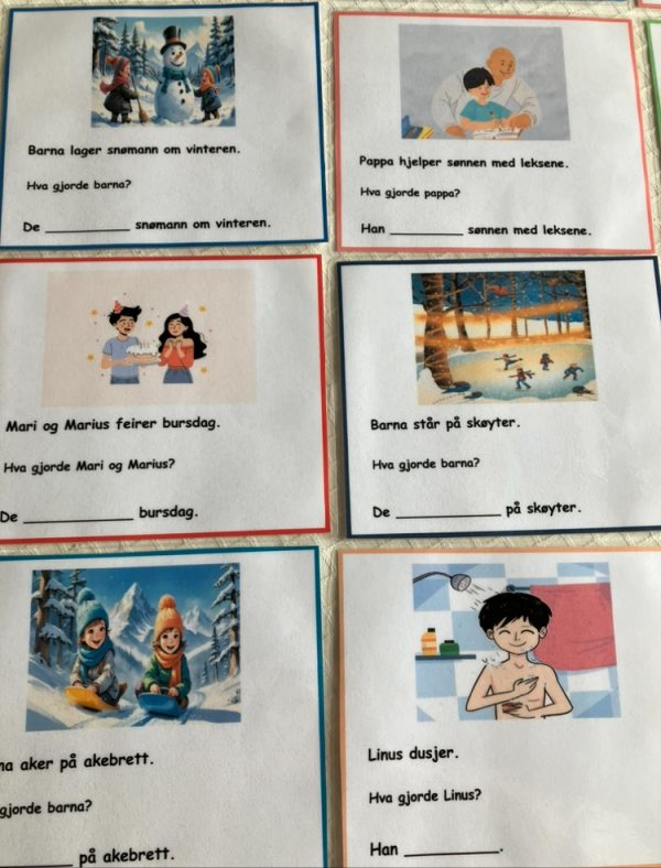 Bøying av verb - kort med setninger - Bilde 26