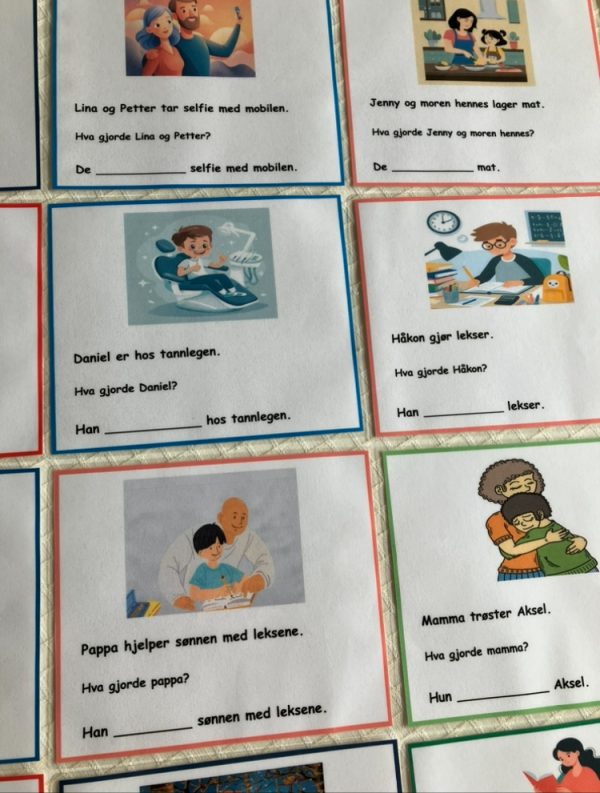 Bøying av verb - kort med setninger - Bilde 27