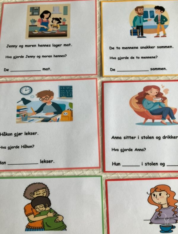 Bøying av verb - kort med setninger - Bilde 28