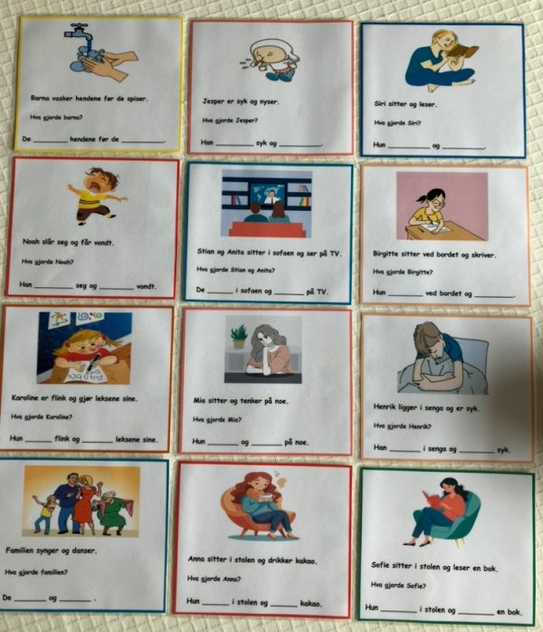 Bøying av verb - kort med setninger - Bilde 36