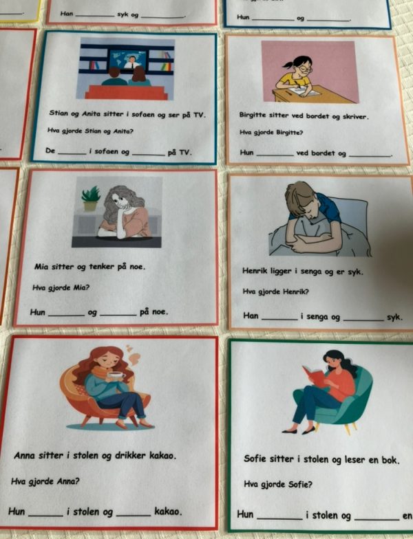 Bøying av verb - kort med setninger - Bilde 37