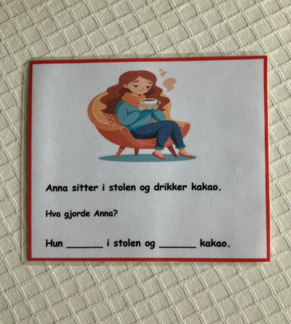 Bøying av verb - kort med setninger - Bilde 39